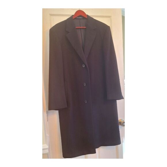 Full Length 100% Cashmere Topcoat $995 Men’s 42R Cremieux Collection Black Coat - Picture 4 of 16